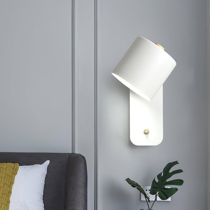 Adjustable Rotating Cylinder Plug-In Wall Sconce