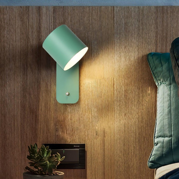 Adjustable Rotating Cylinder Plug-In Wall Sconce