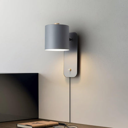 Adjustable Rotating Cylinder Plug-In Wall Sconce