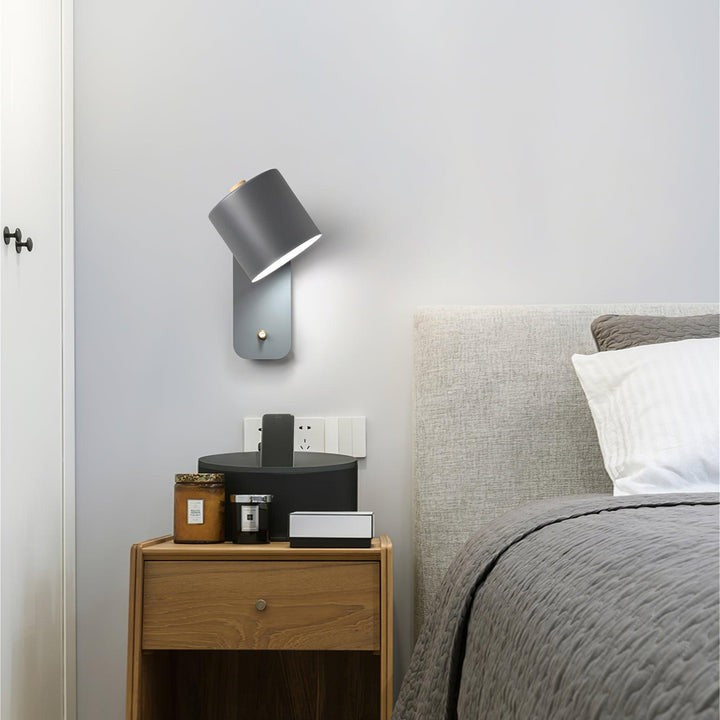 Adjustable Rotating Cylinder Plug-In Wall Sconce