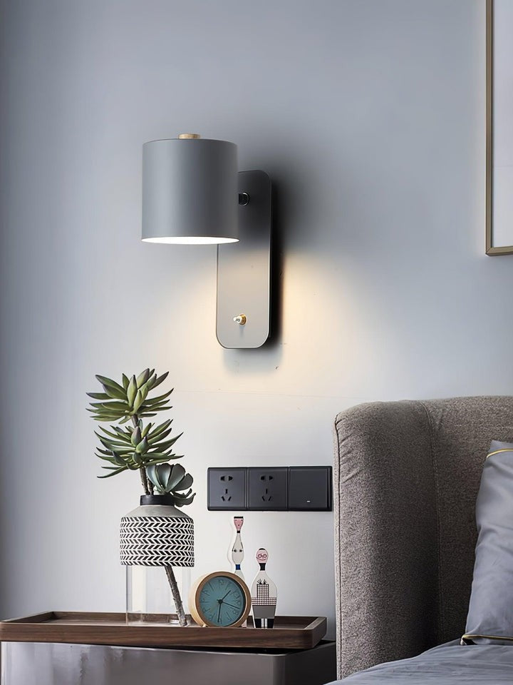 Adjustable Rotating Cylinder Plug-In Wall Sconce