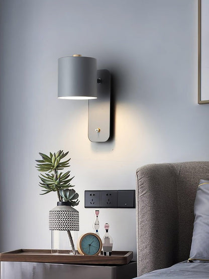 Adjustable Rotating Cylinder Plug-In Wall Sconce