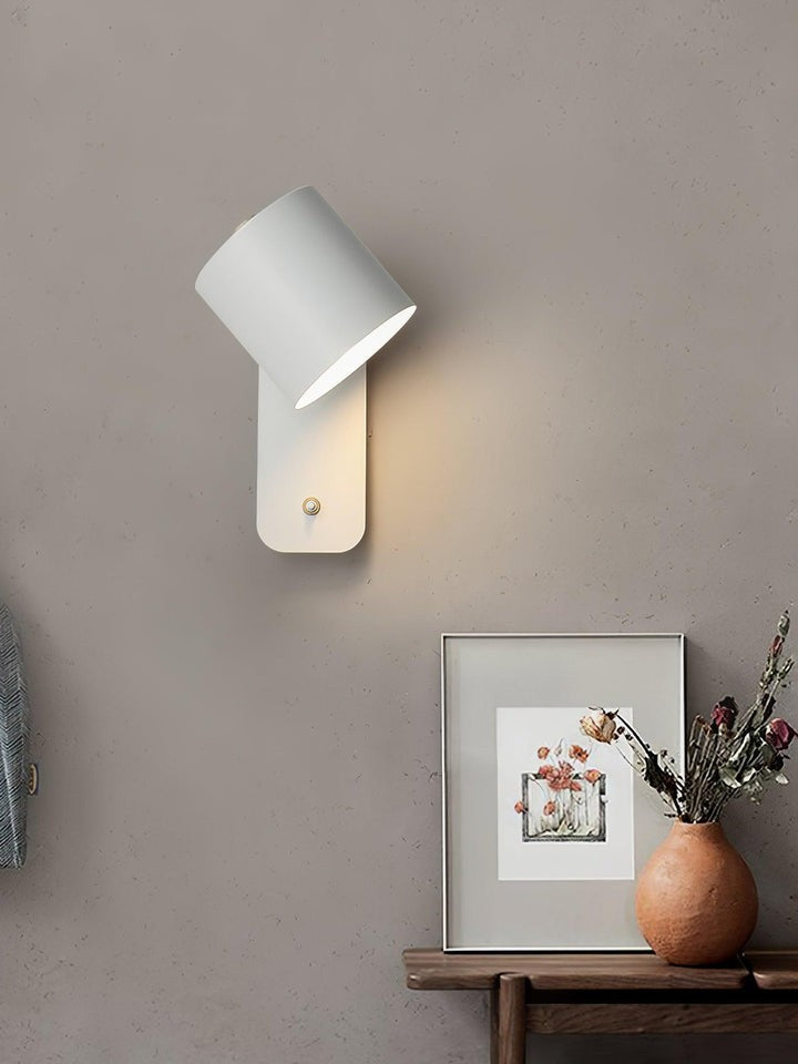Adjustable Rotating Cylinder Plug-In Wall Sconce