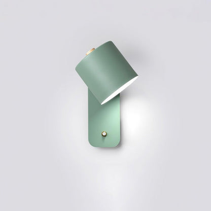 Adjustable Rotating Cylinder Plug-In Wall Sconce