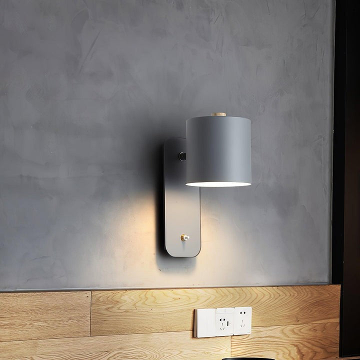 Adjustable Rotating Cylinder Plug-In Wall Sconce