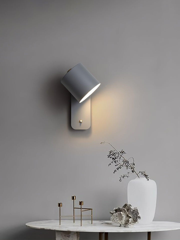 Adjustable Rotating Cylinder Plug-In Wall Sconce