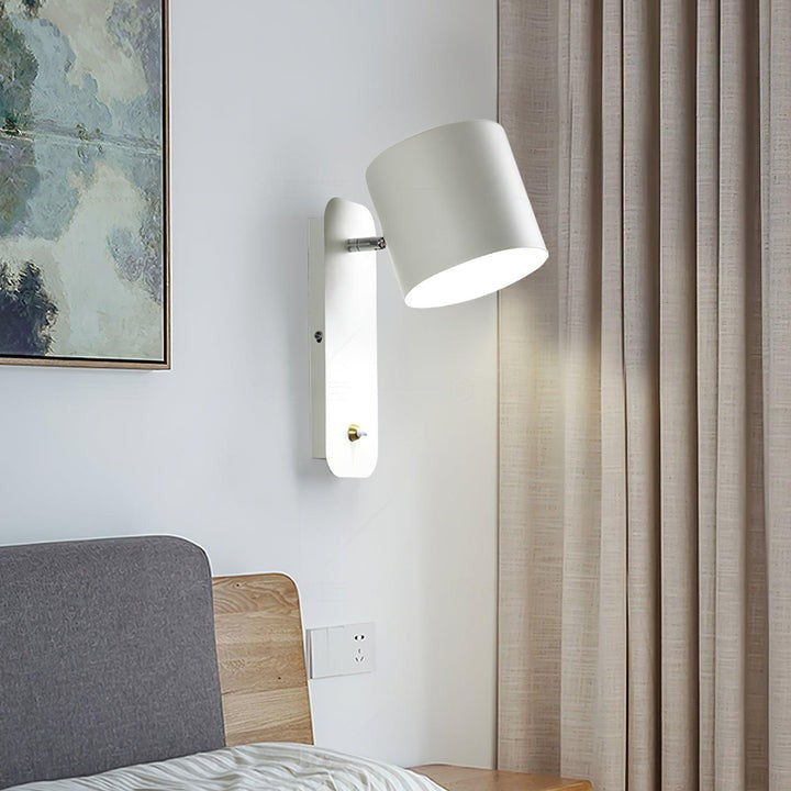 Adjustable Rotating Cylinder Plug-In Wall Sconce