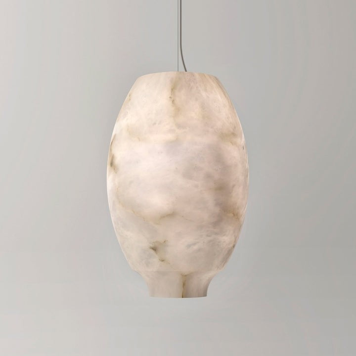 Alabaster Dome Pendant Light with Integrated LED