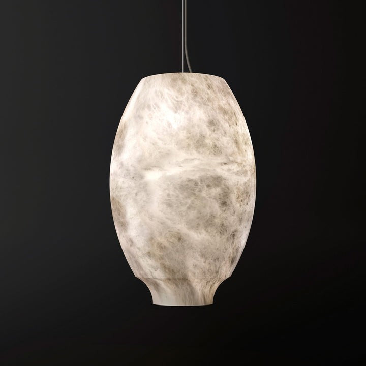 Alabaster Dome Pendant Light with Integrated LED