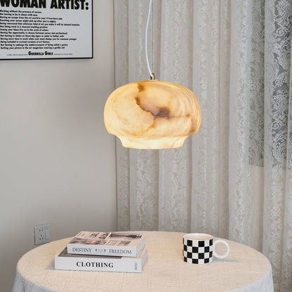 Alabaster Dome Pendant Light with Integrated LED