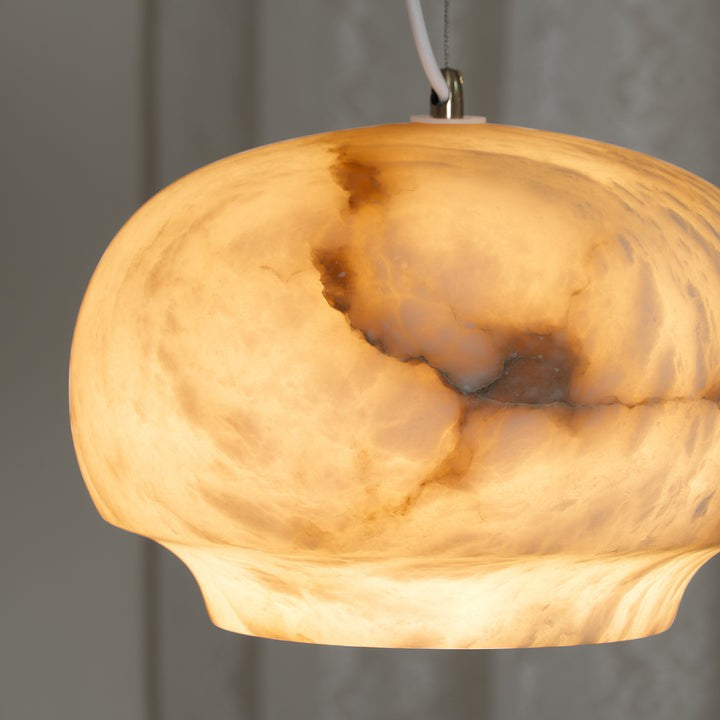 Alabaster Dome Pendant Light with Integrated LED