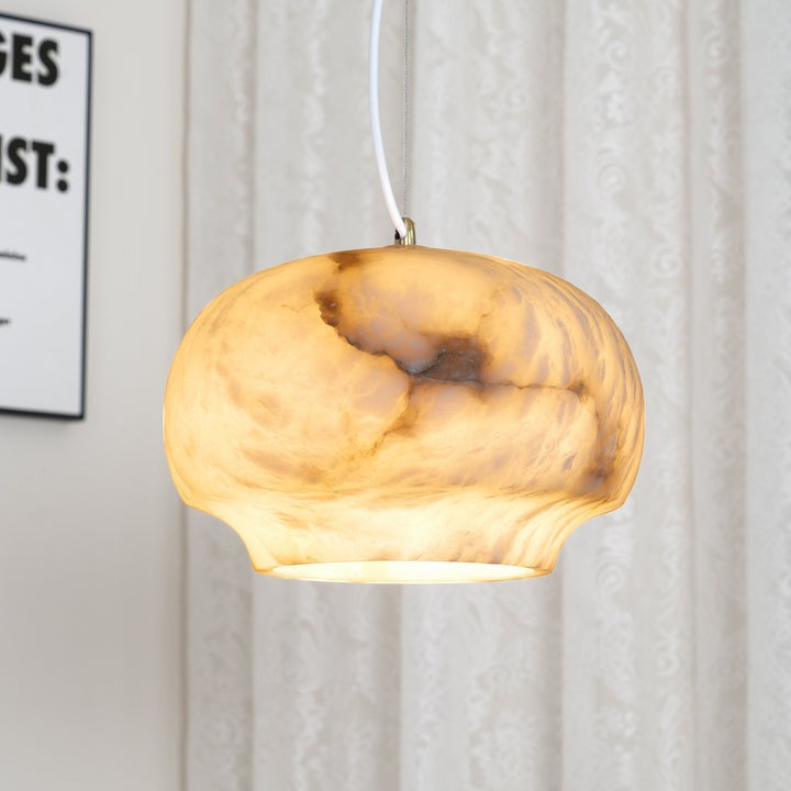 Alabaster Dome Pendant Light with Integrated LED