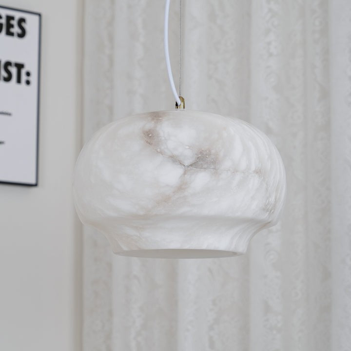 Alabaster Dome Pendant Light with Integrated LED