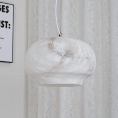 Alabaster Dome Pendant Light with Integrated LED