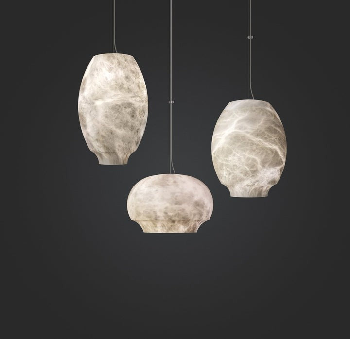 Alabaster Dome Pendant Light with Integrated LED