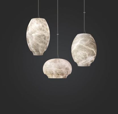 Alabaster Dome Pendant Light with Integrated LED