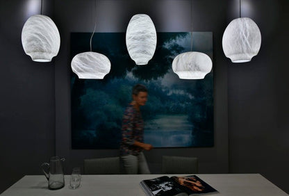 Alabaster Dome Pendant Light with Integrated LED