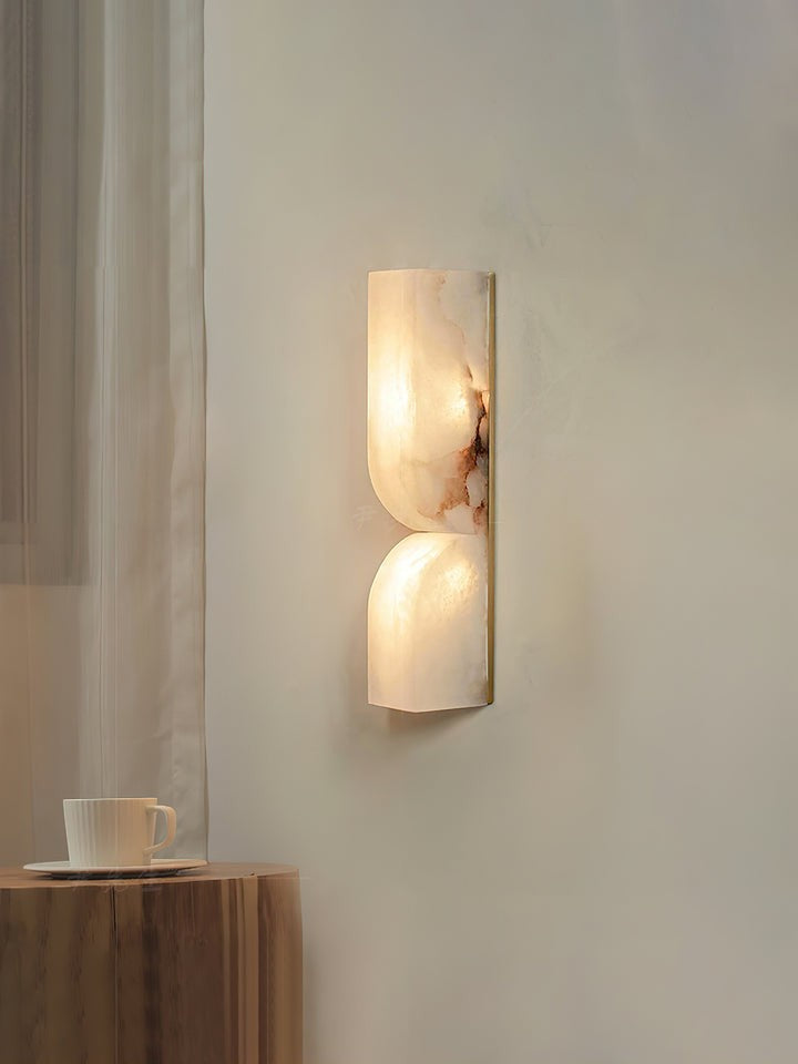 Alabaster Stone LED Plug-In Wall Sconce