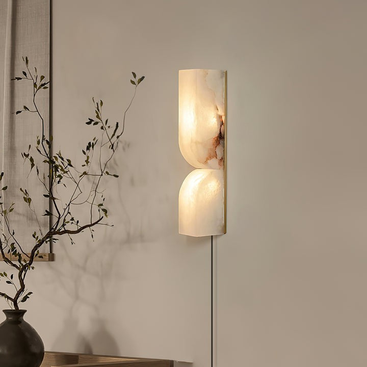 Alabaster Stone LED Plug-In Wall Sconce