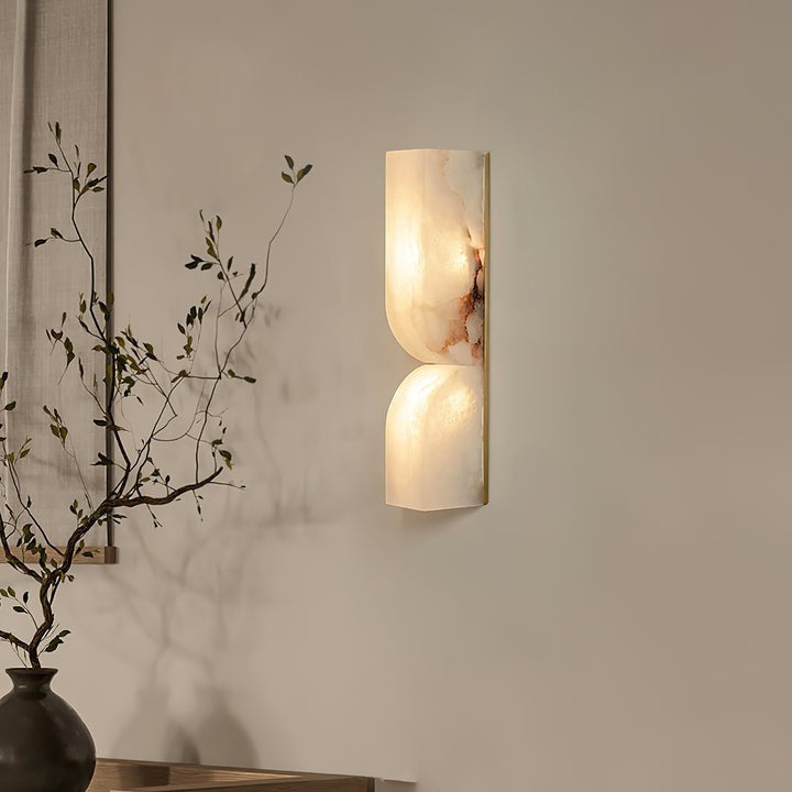 Alabaster Stone LED Plug-In Wall Sconce