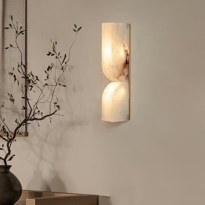 Alabaster Stone LED Plug-In Wall Sconce