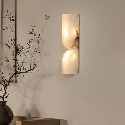 Alabaster Stone LED Plug-In Wall Sconce