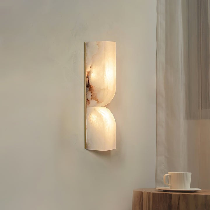 Alabaster Stone LED Plug-In Wall Sconce