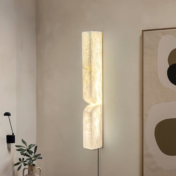 Alabaster Stone LED Plug-In Wall Sconce