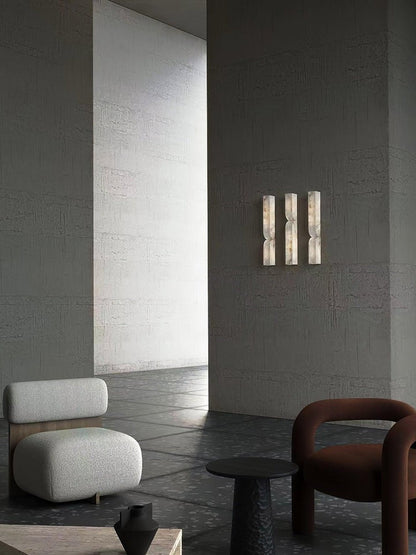 Alabaster Stone LED Plug-In Wall Sconce