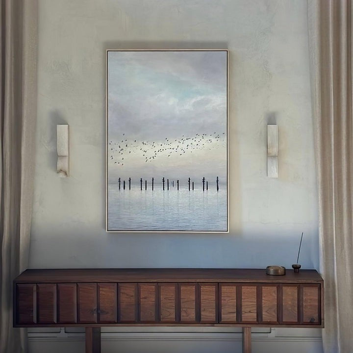 Alabaster Stone LED Plug-In Wall Sconce