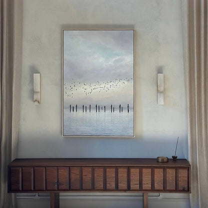 Alabaster Stone LED Plug-In Wall Sconce