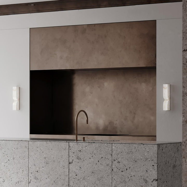 Alabaster Stone LED Plug-In Wall Sconce