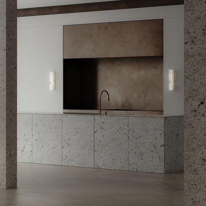 Alabaster Stone LED Plug-In Wall Sconce