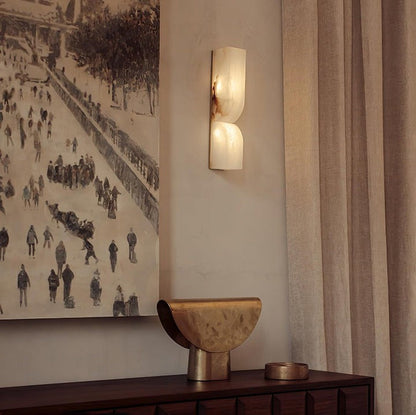 Alabaster Stone LED Plug-In Wall Sconce