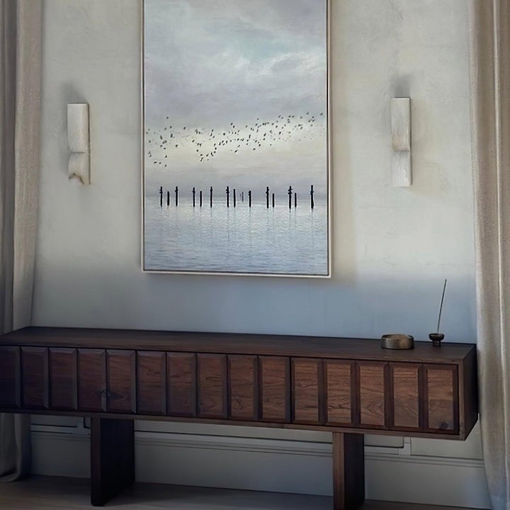 Alabaster Stone LED Plug-In Wall Sconce