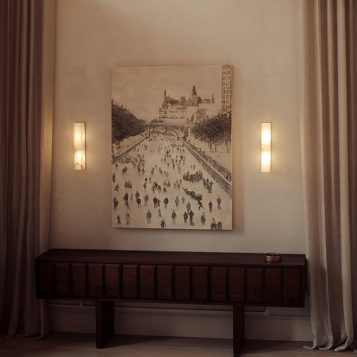 Alabaster Stone LED Plug-In Wall Sconce