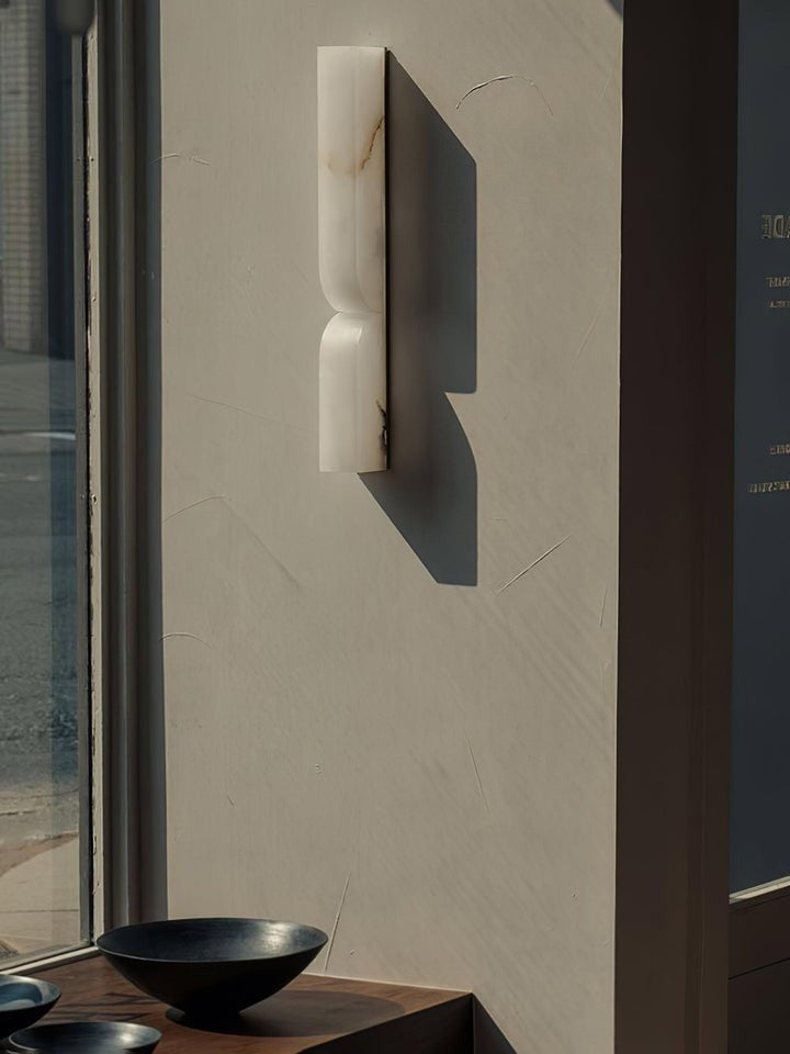 Alabaster Stone LED Plug-In Wall Sconce