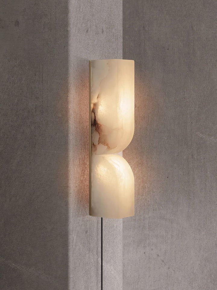 Alabaster Stone LED Plug-In Wall Sconce