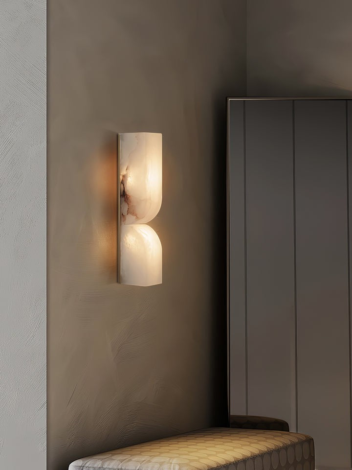 Alabaster Stone LED Plug-In Wall Sconce