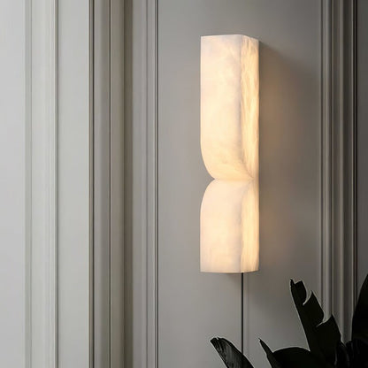 Alabaster Stone LED Plug-In Wall Sconce