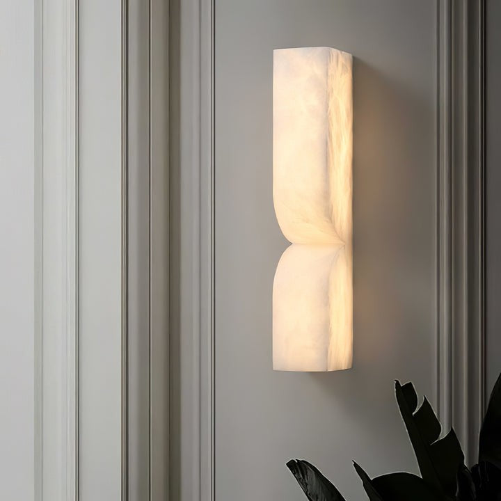 Alabaster Stone LED Plug-In Wall Sconce