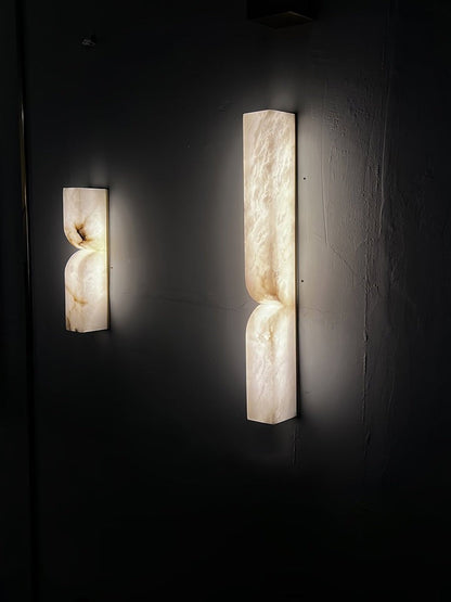 Alabaster Stone LED Plug-In Wall Sconce