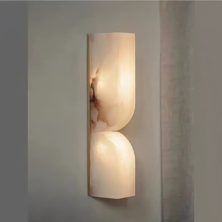 Alabaster Stone LED Plug-In Wall Sconce