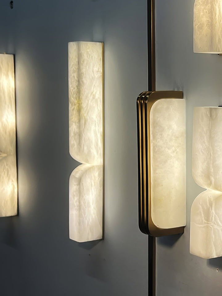 Alabaster Stone LED Plug-In Wall Sconce