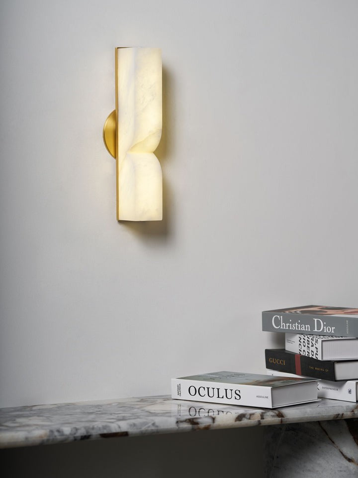 Alabaster Stone LED Plug-In Wall Sconce