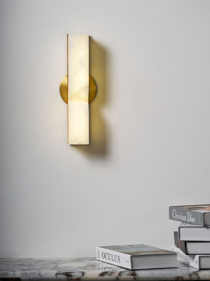 Alabaster Stone LED Plug-In Wall Sconce
