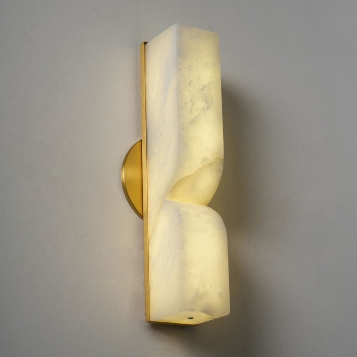Alabaster Stone LED Plug-In Wall Sconce