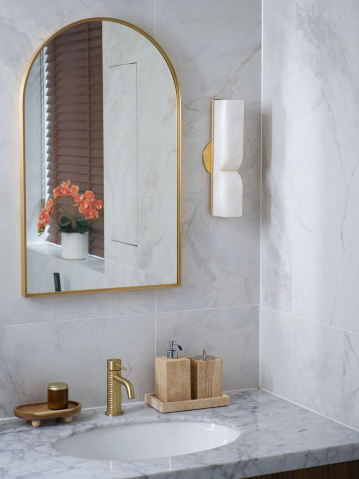 Alabaster Stone LED Plug-In Wall Sconce