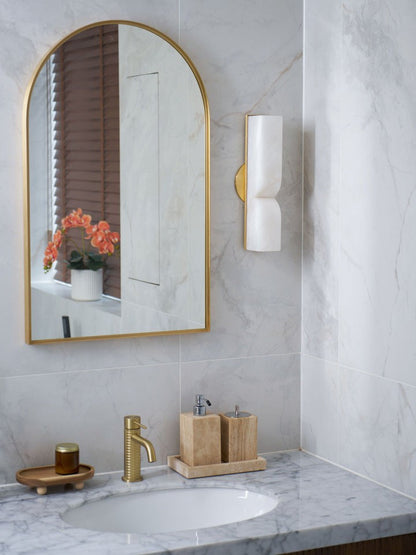 Alabaster Stone LED Plug-In Wall Sconce