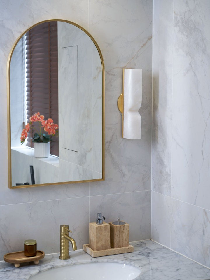 Alabaster Stone LED Plug-In Wall Sconce